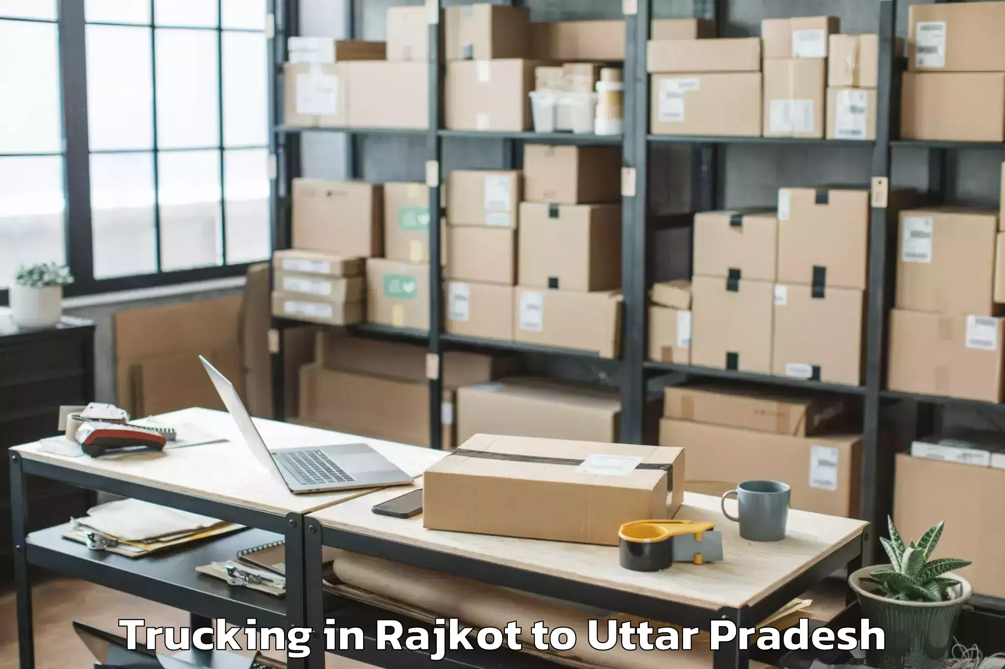 Top Rajkot to Khairabad Trucking Available